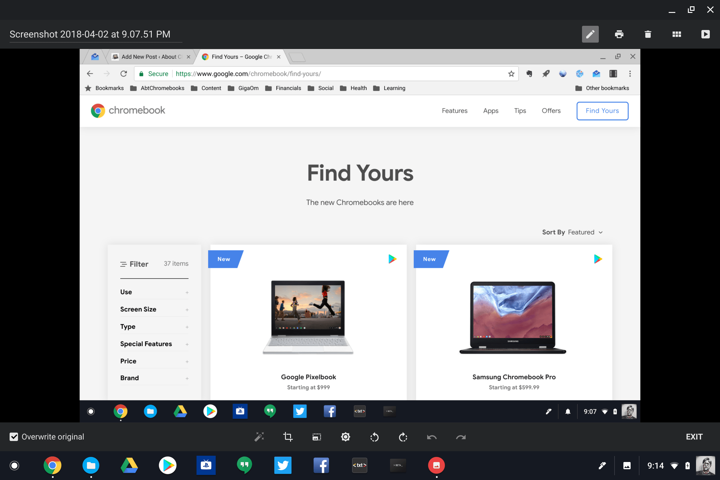 How to take and edit a screenshot on a Chromebook