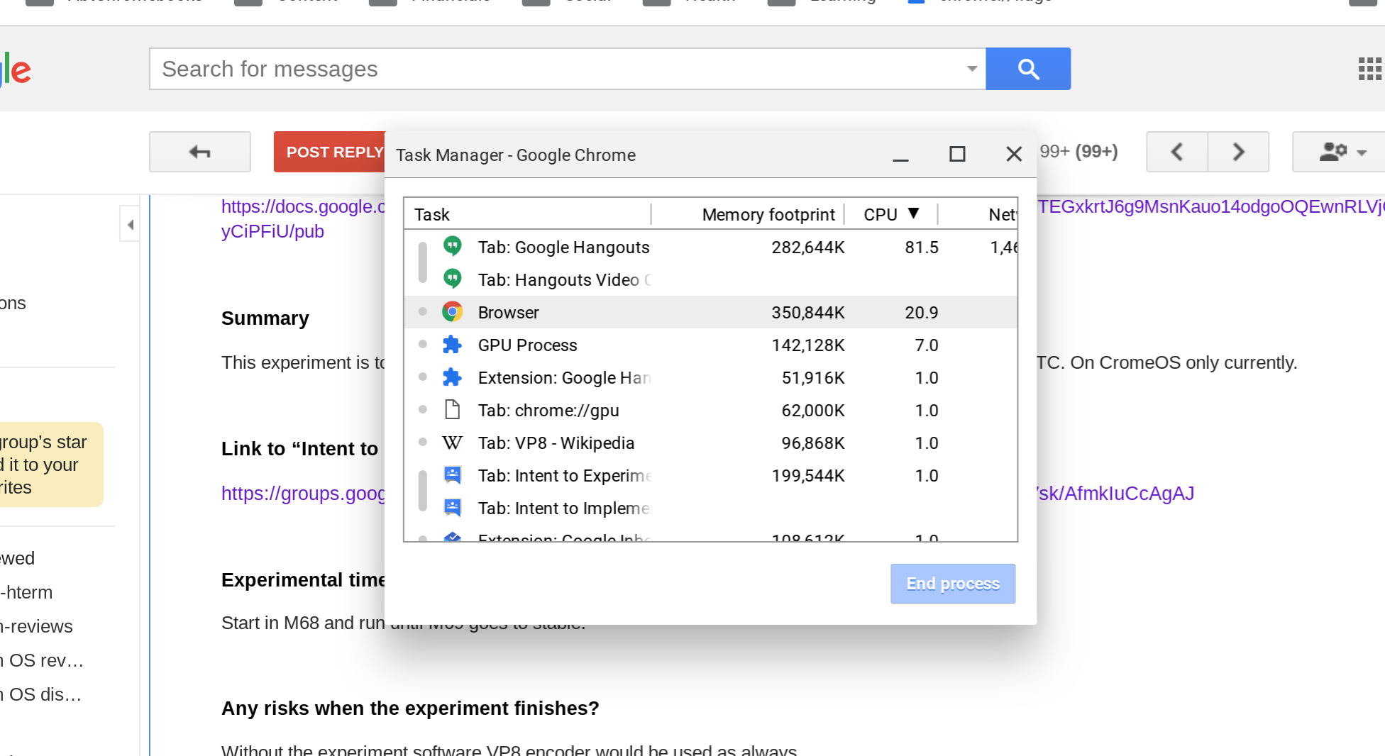 Google Hangouts CPU