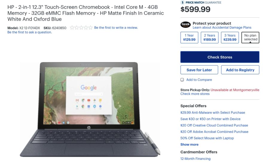 HP Chromebook X2 detachable Chrome tablet appears on Best Buy’s site