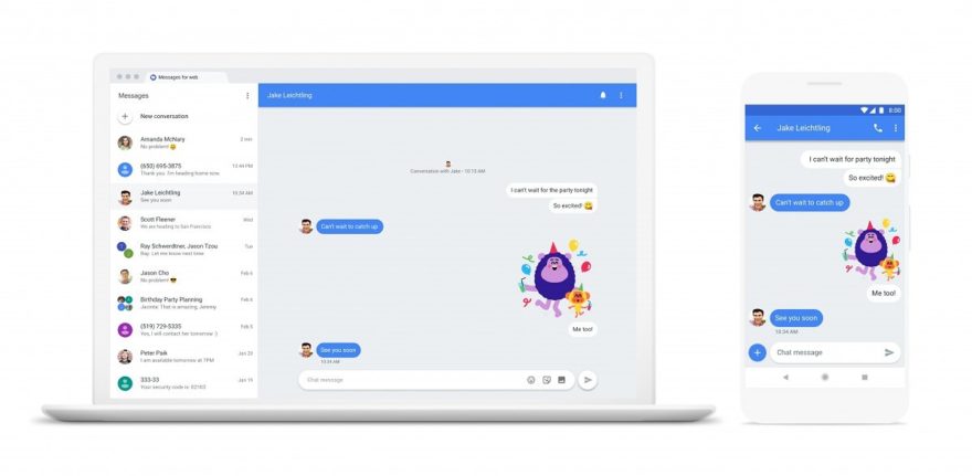 Android Messages for web works great on a Chromebook