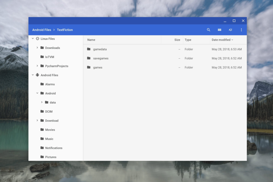 Android files in Chrome OS