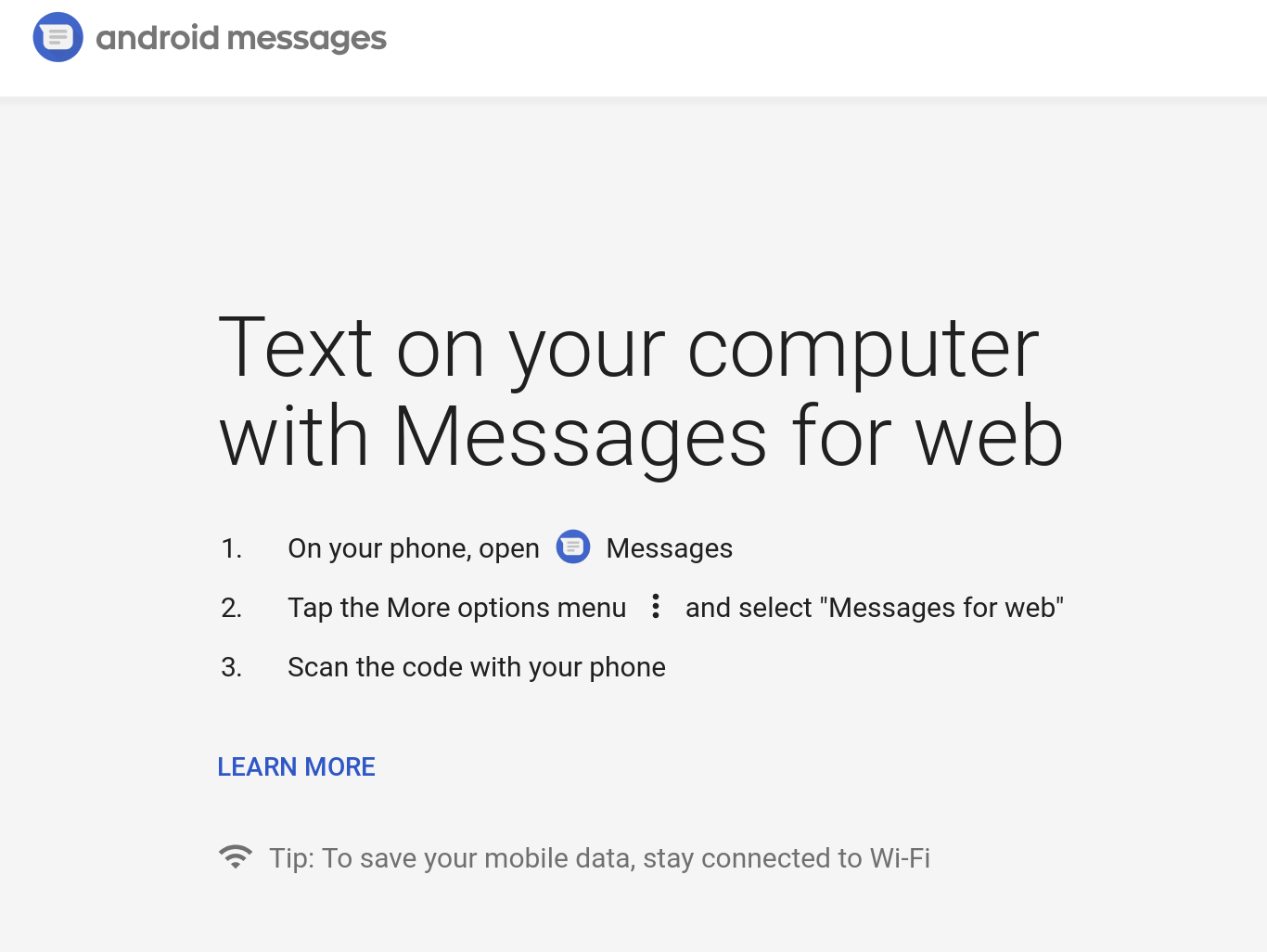 android messages for web