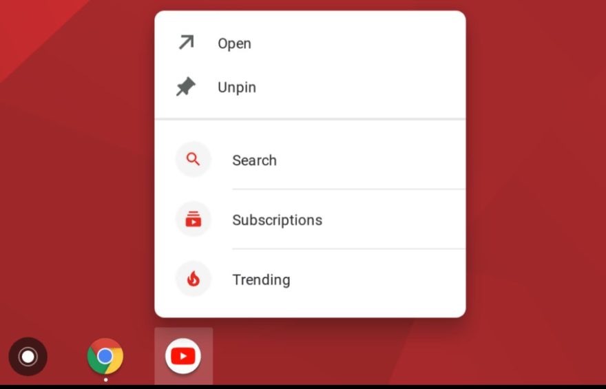 Android app shortcuts arrive on Chrome OS