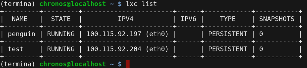 Linux on Chromebook containers