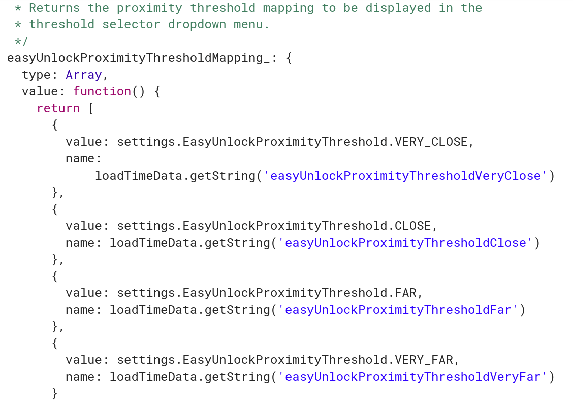 easy unlock proximity thresholds chrome os
