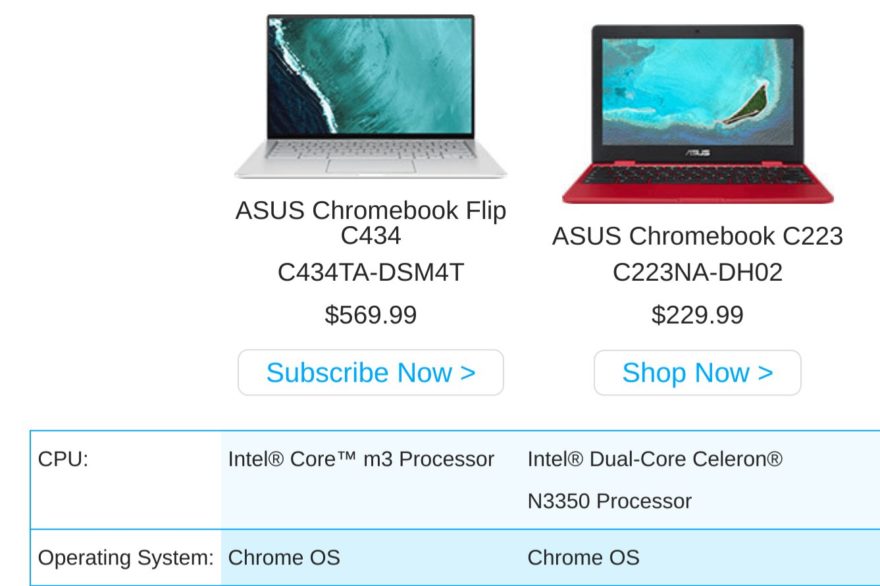 You can now subscribe to availability updates for the Asus Chromebook Flip C434