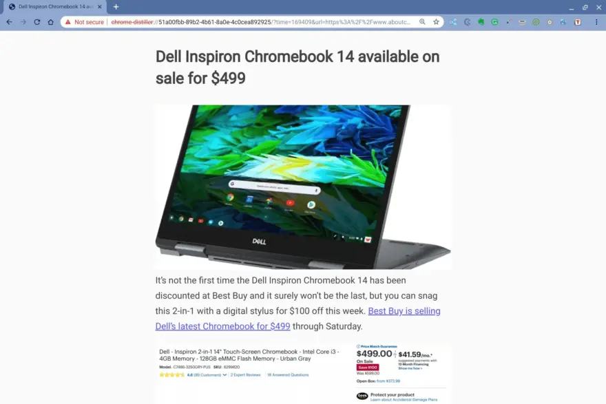 Chrome OS 75 bringing a web page “reader mode”, here’s what it looks like
