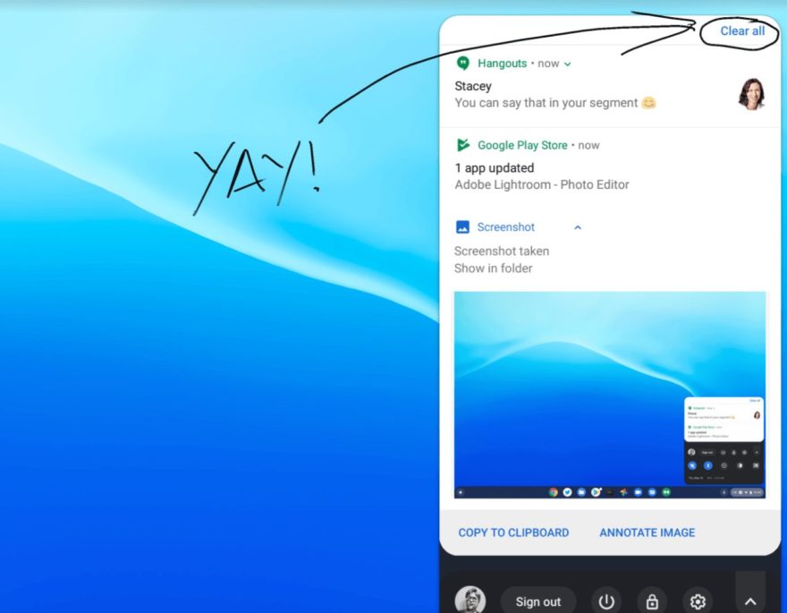 Chrome OS 76 improves desktop notifications by moving the “Clear all” button to the top