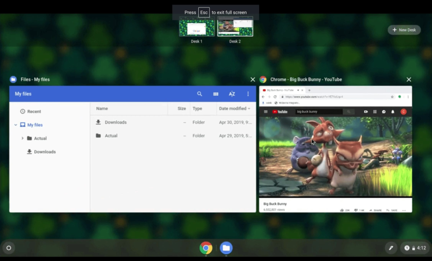 Chrome OS 76 adds keyboard shortcuts to virtual desks on Chromebooks