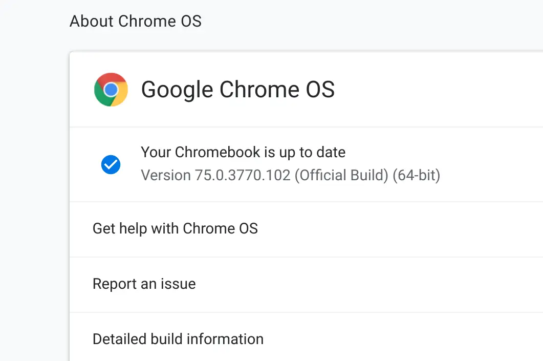 Chrome OS version numbers