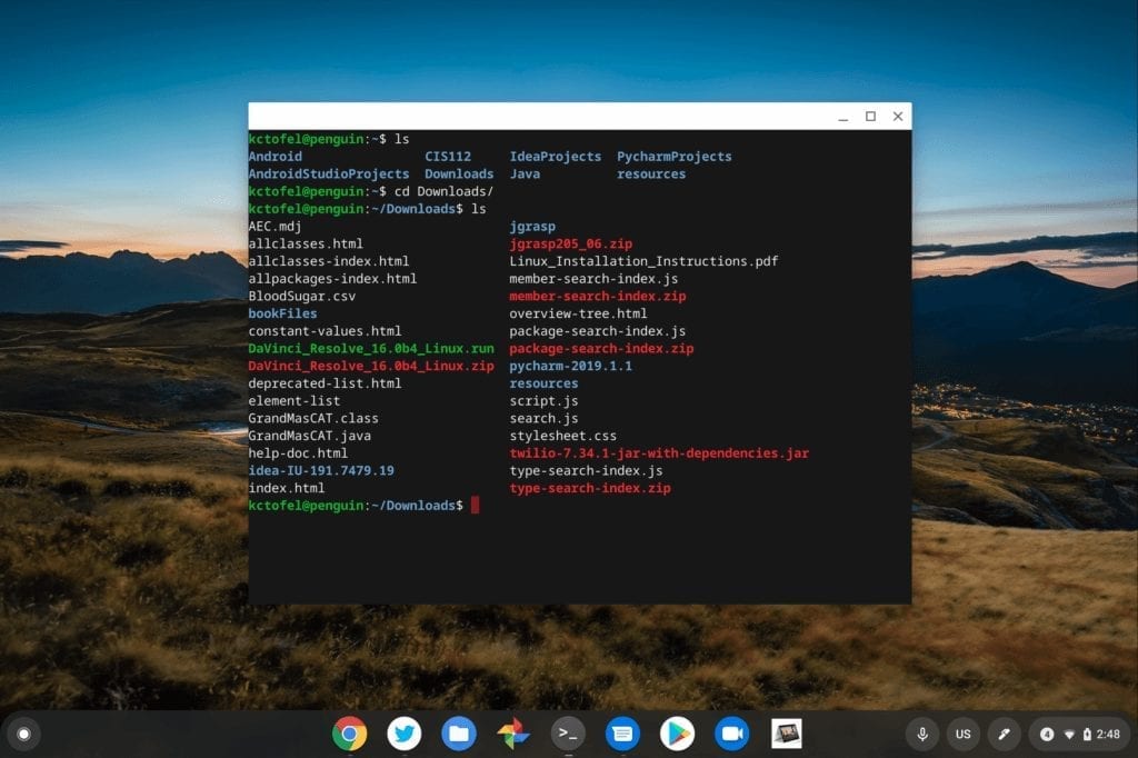 ChromebookでLinuxを実行し、ターミナルを使用する