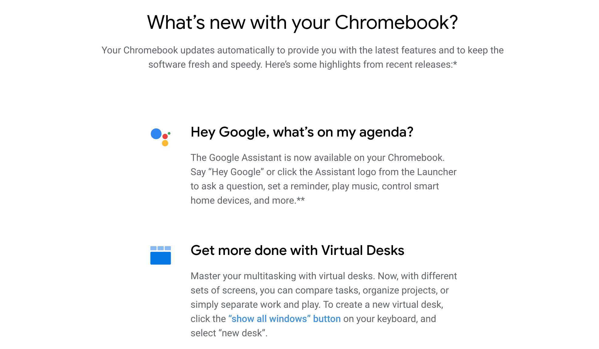 Chromebooks get a dedicated Chrome OS release notes web page