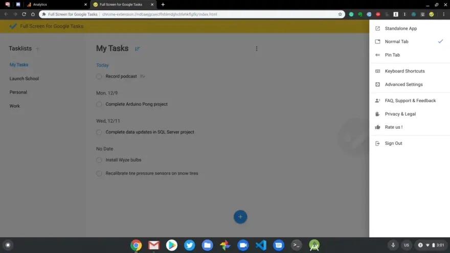 New Chrome extension brings full-screen Google Tasks to Chromebooks