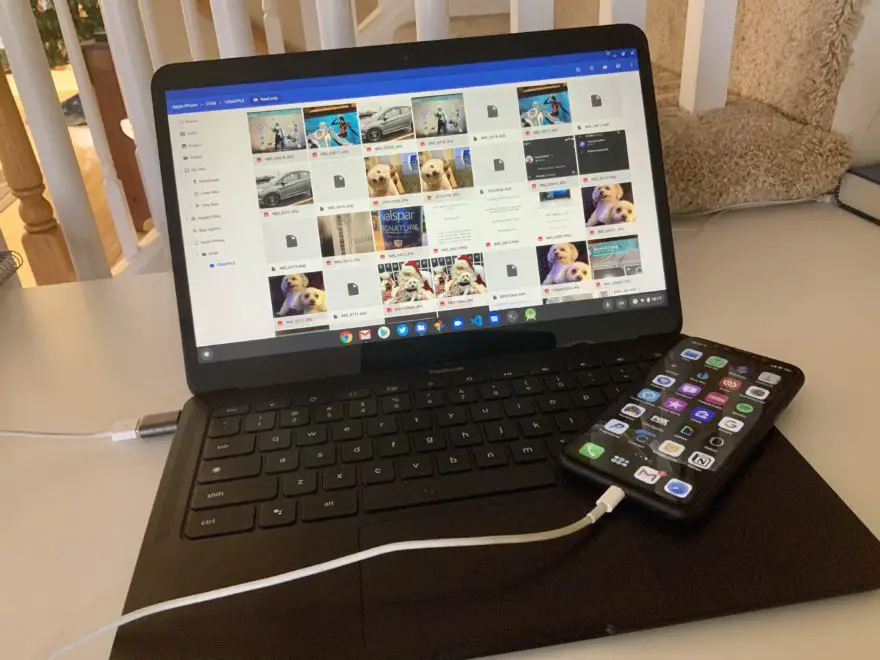 How to connect an iPhone to a Chromebook to move photos
