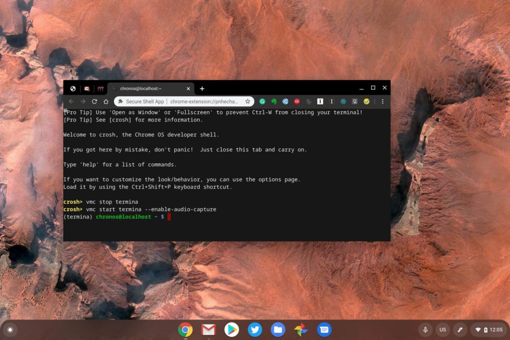 Enable audio capture in Chrome OS
