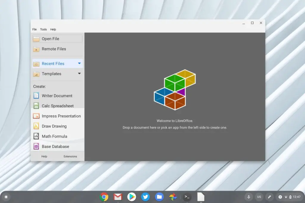 LibreOffice on a Chromebook