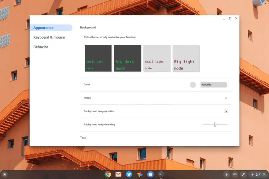 How to preview the new Terminal settings early in Chrome OS 81