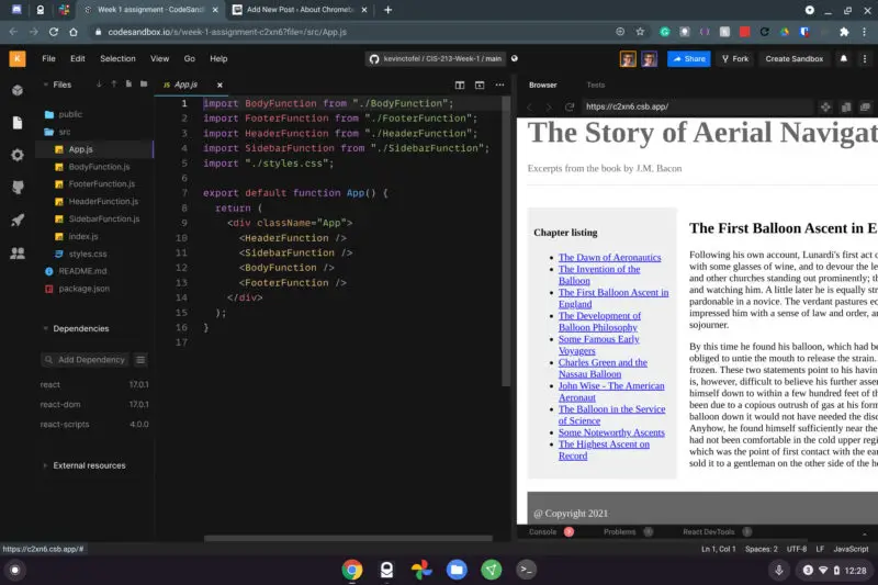 Web development on a Chromebook is super easy and powerful with CodeSandbox