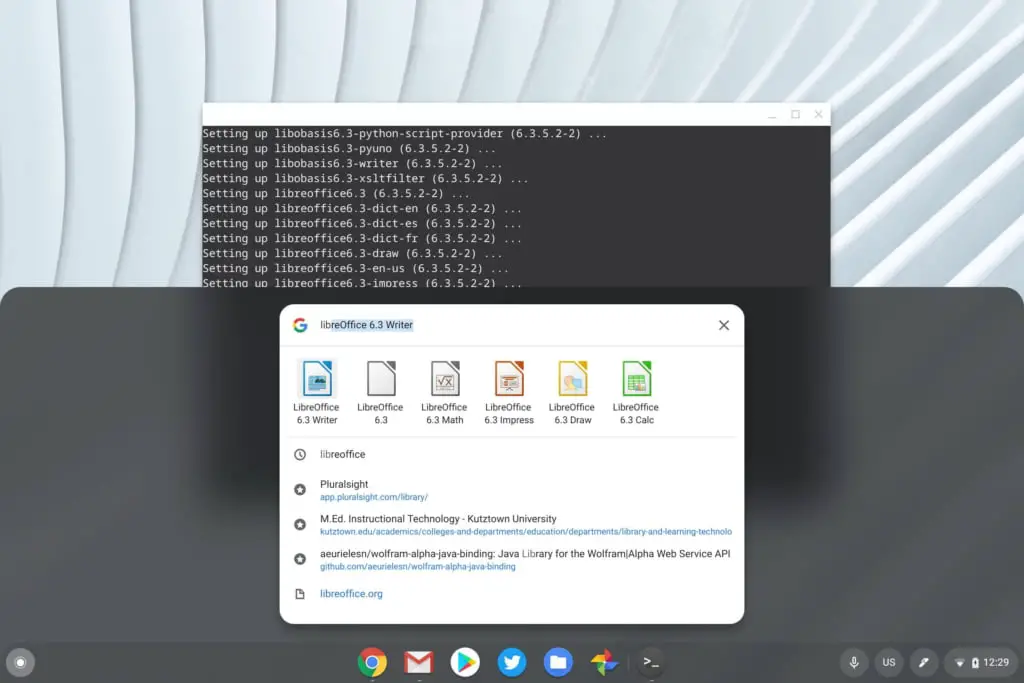 LibreOffice in Linux on Chromebooks