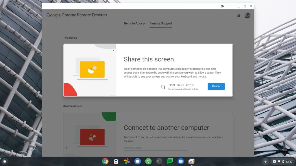 Remotely control a Chromebook from a Windows PC