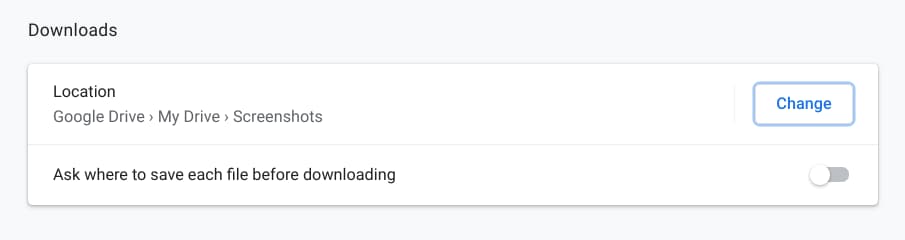 Change default Downloads location on a Chromebook
