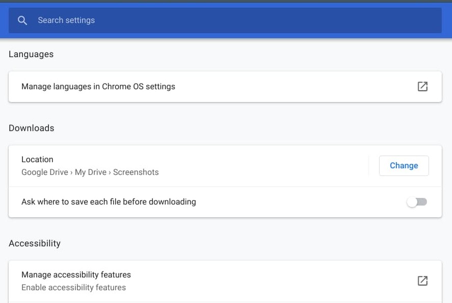 How to change the Downloads folder to Google Drive or another location on a Chromebook