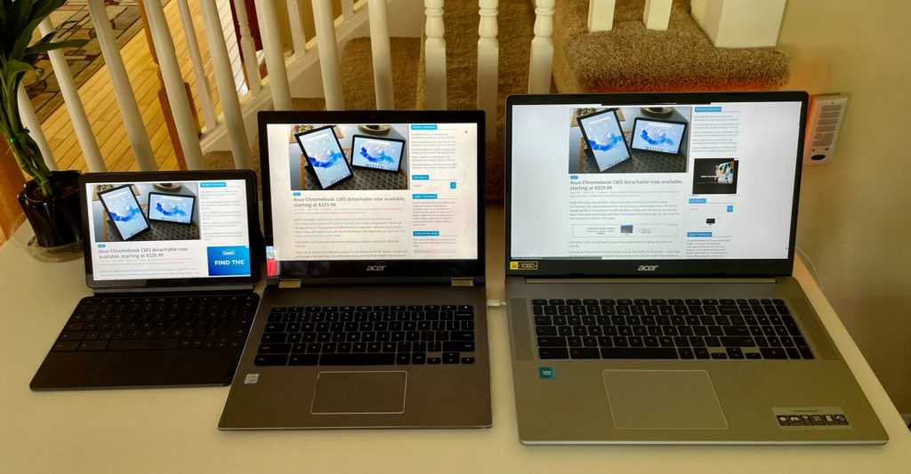 Acer Chromebook 317 compared to Acer Chromebook Spin 13 and Lenovo Duet Chromebook