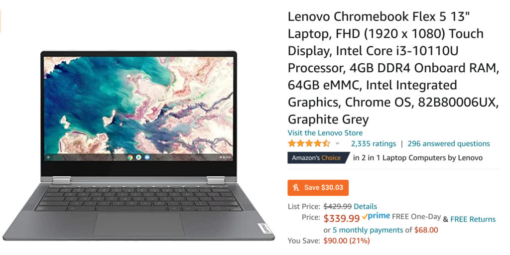 Lenovo Chromeboook Flex 5