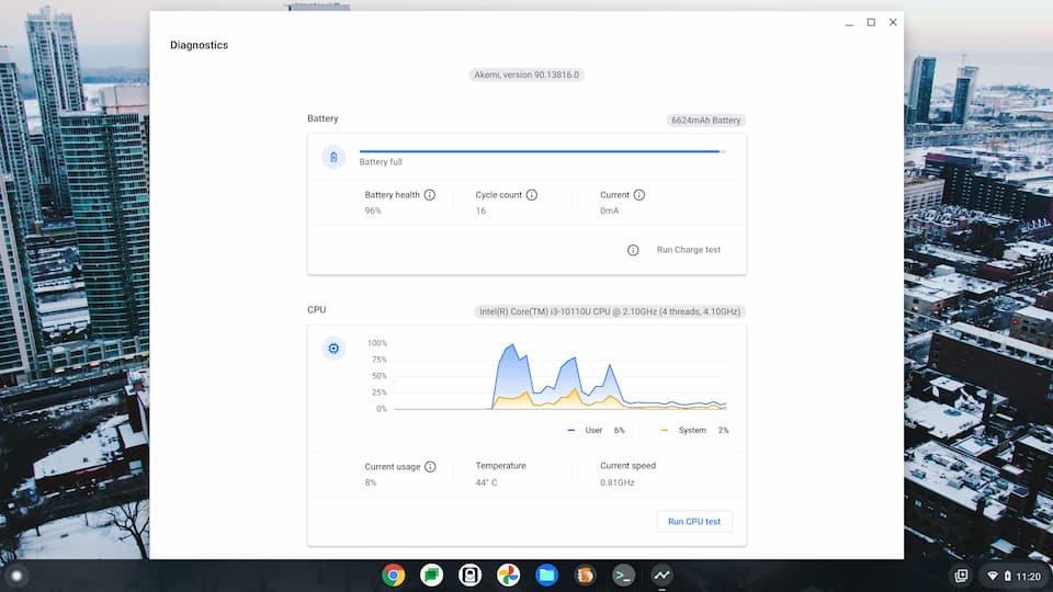 Chrome OS 91 Stable performance pre-update