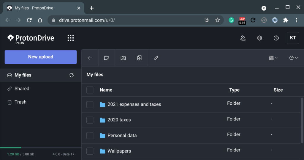 ProtonDrive on a Chromebook