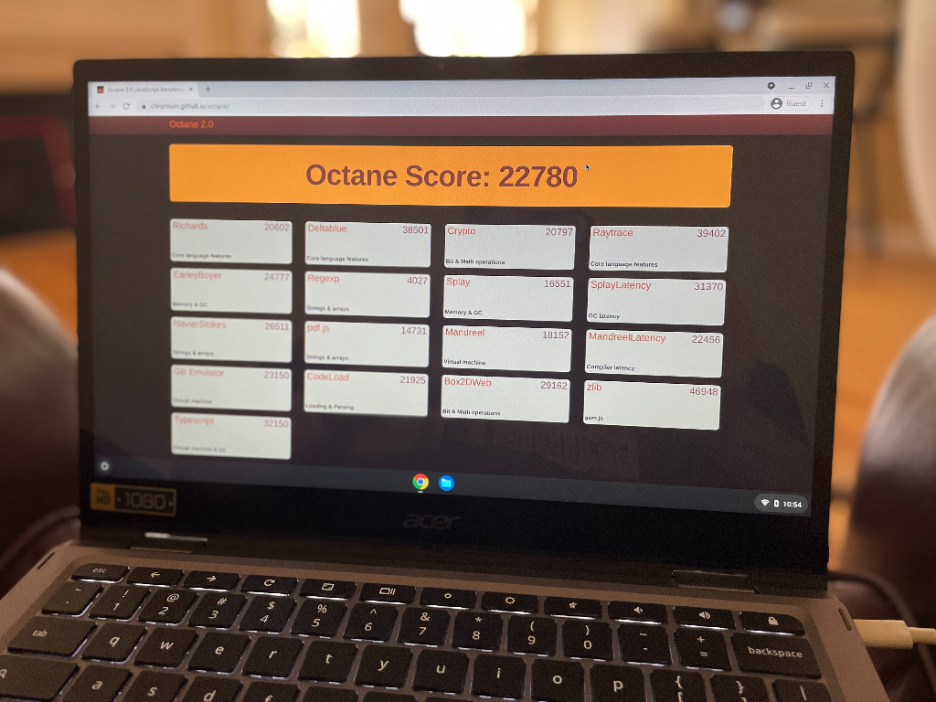Acer Chromebook Spin 513 LTE Octane score
