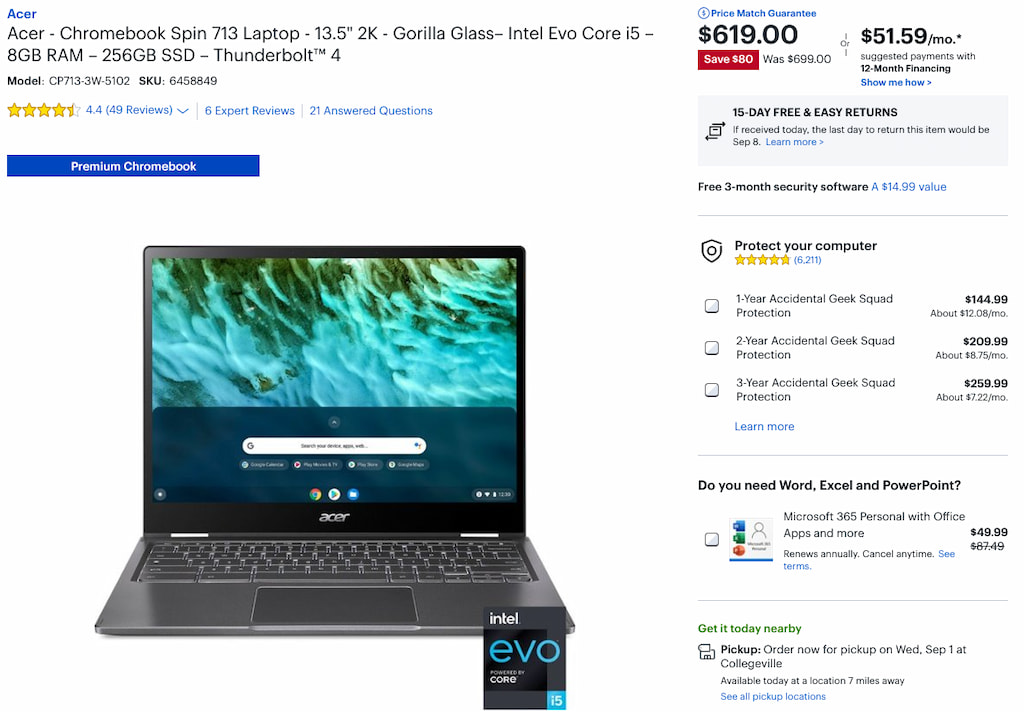 2021 Acer Chromebook Spin 713