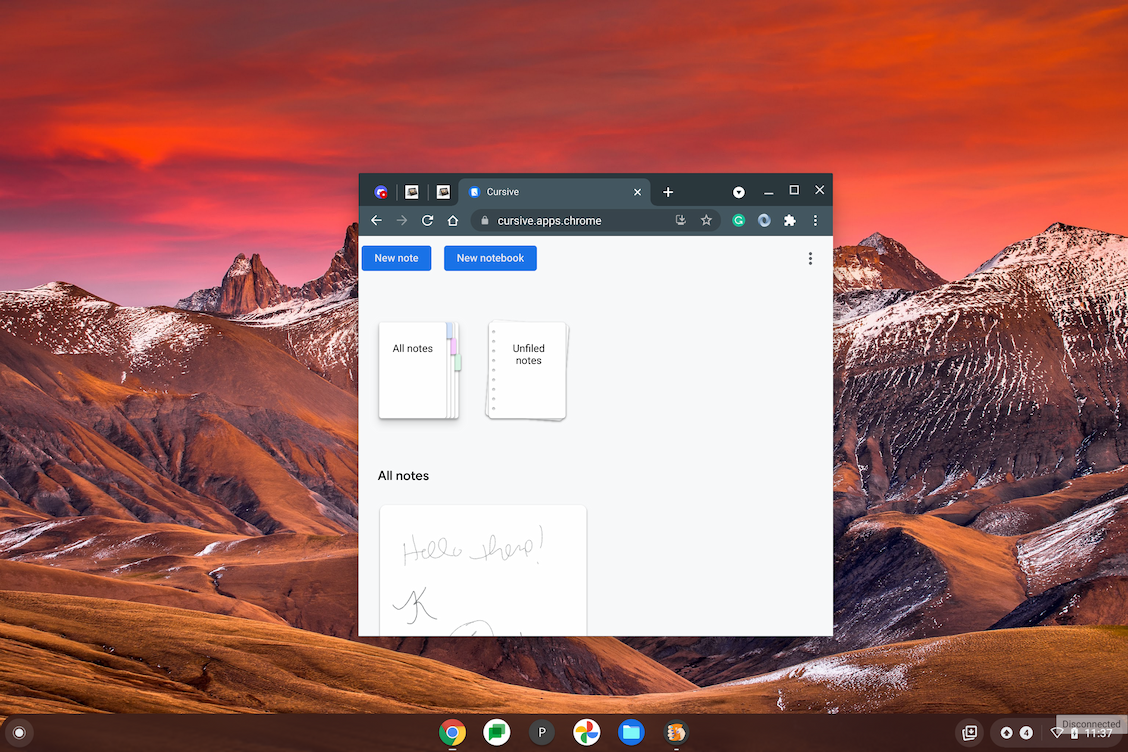 Cursive web app offline use