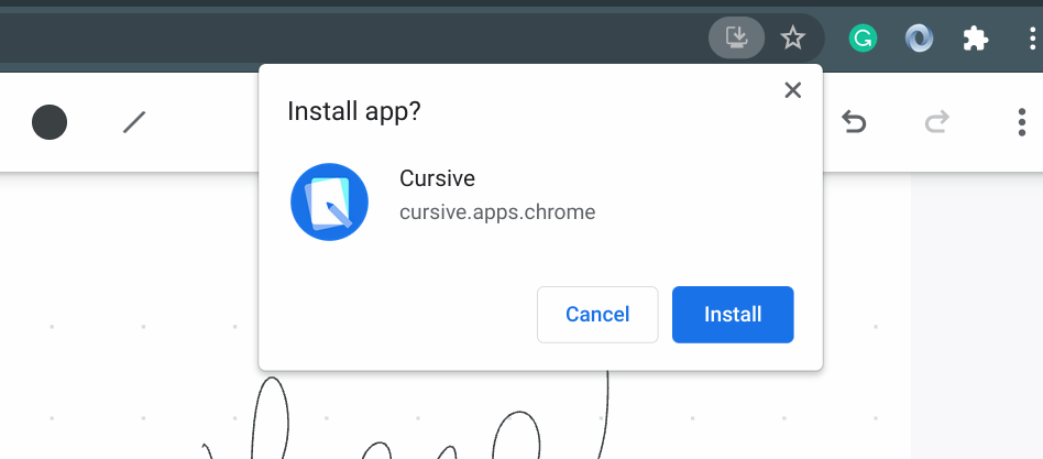 Cursive app for Chromebooks