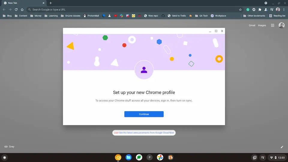 Lacros browser user profile switching on Chromebooks