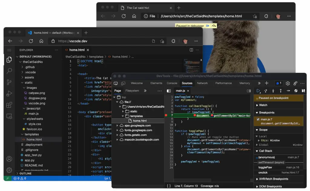 VS Code on a Chromebook can be run in a browser.