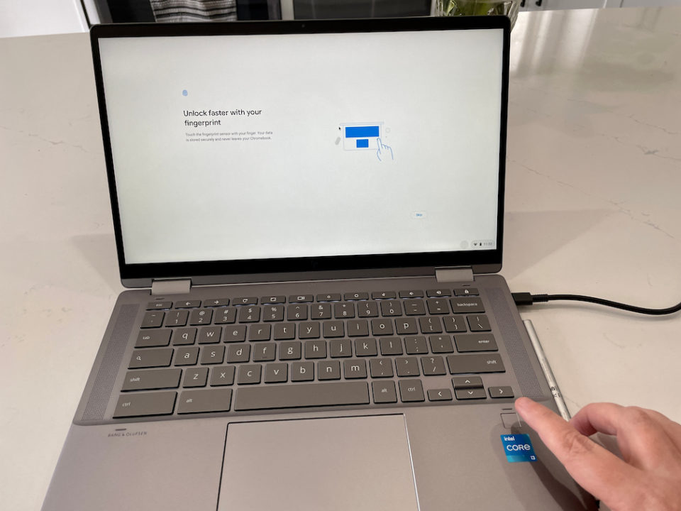 HP Chromebook x360 14c fingerprint sensor setup