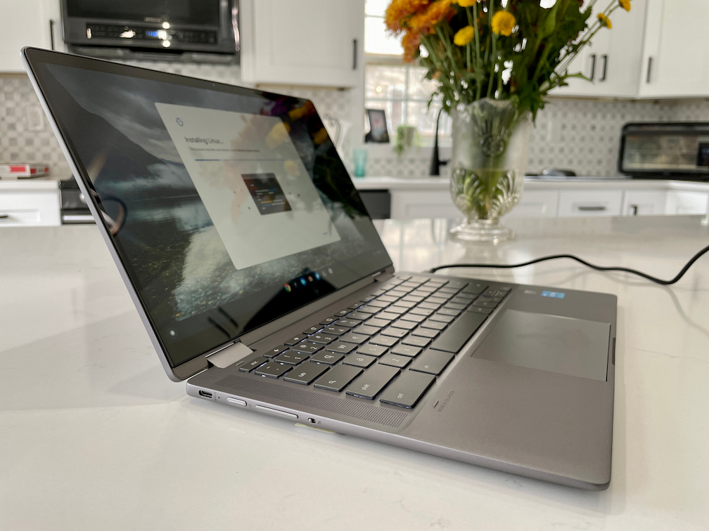 HP Chromebook x360 14c left side