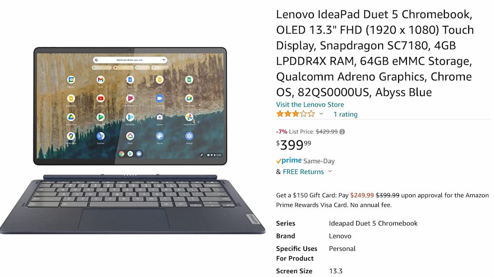 Cheaper Lenovo Duet 5 Chromebook