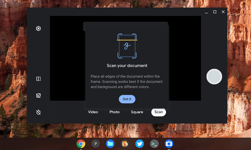 Chrome OS 96 update document scanner