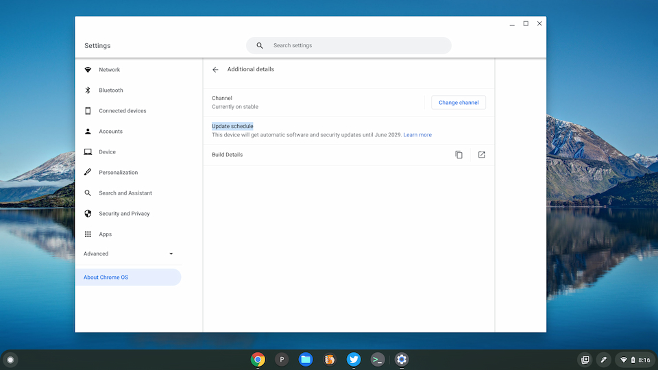 Chrome OS updates