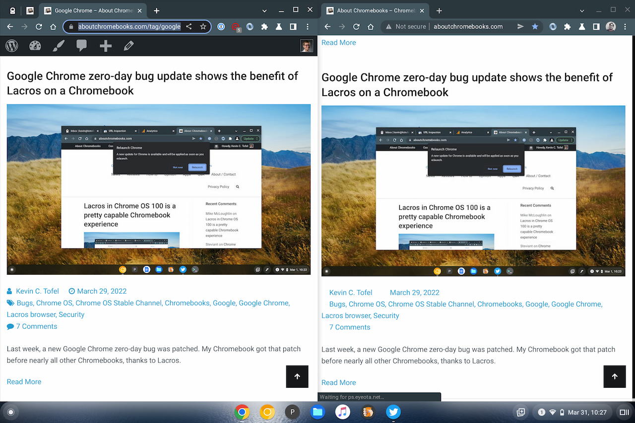 Lacros vs Chrome OS browser