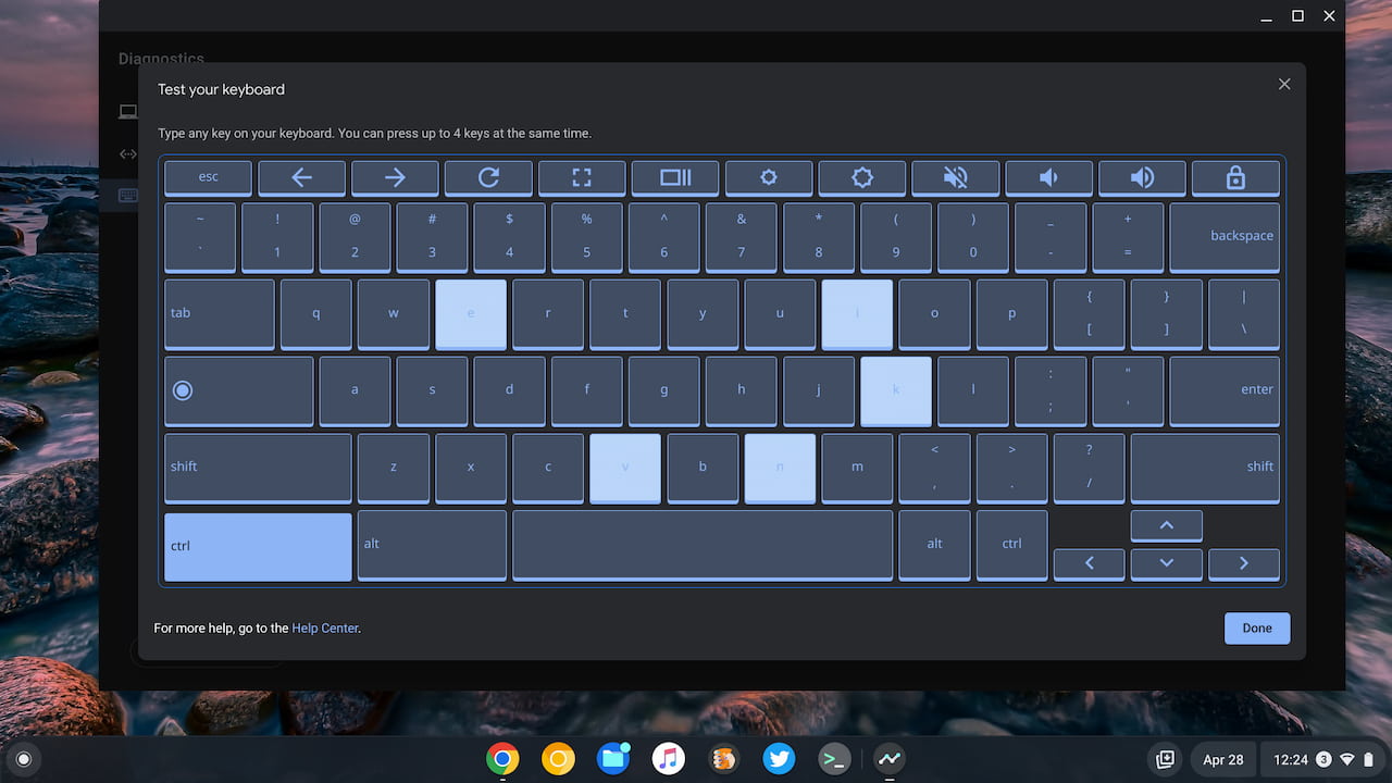 Application Google Chrome OS 102 Diagnostics