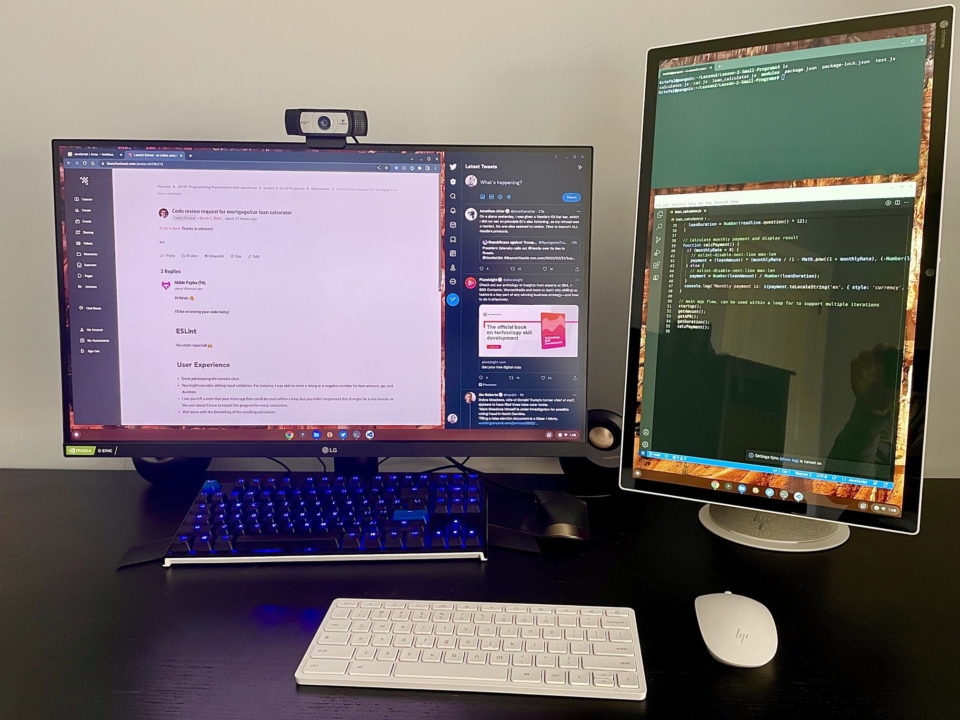 HP Chromebase 21.5 in portrait mode