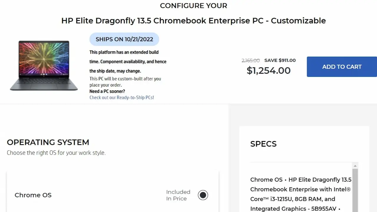 HP Elite Dragonfly Chromebook price slashed by $911