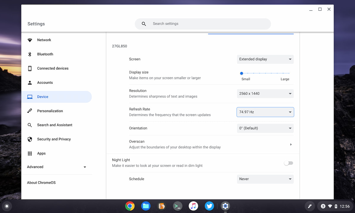 Lenovo Duet Chromebook 3 monitor settings