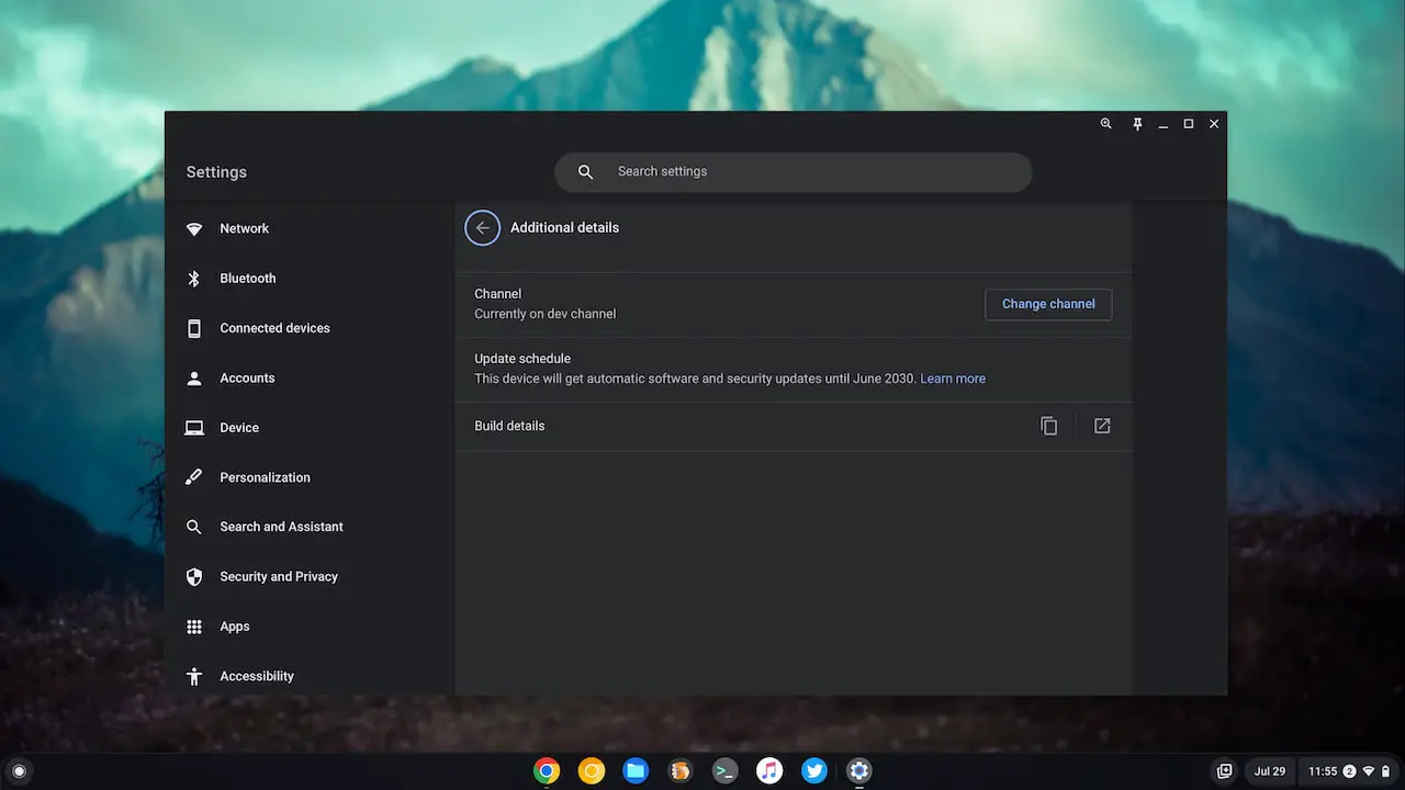 The ChromeOS Channel on a Chromebook will soon be easier to see