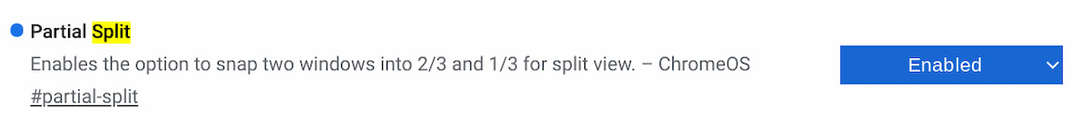 ChromeOS partial split flag