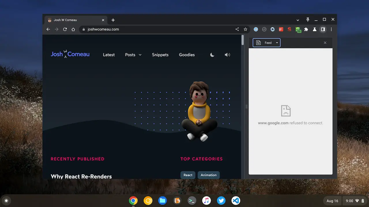 Feeds in ChromeOS 106 side panel to have RSS