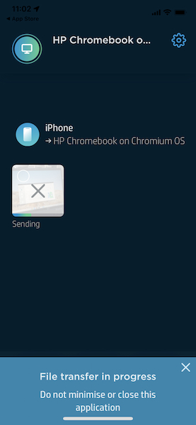HP QuickDrop from iPhone to Elite Dragonfly Chromebook